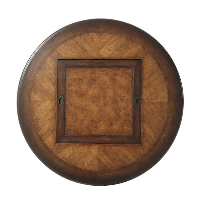 Wood Italian Round Rustic Game Table For Sale - Image 7 of 9