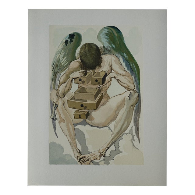 Salvador Dali, The Fallen Angel, Original Woodcut For Sale