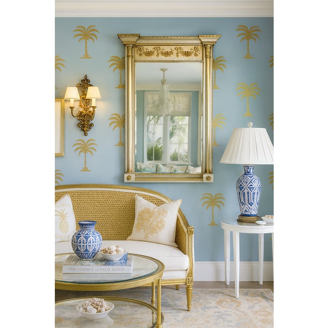 Offering a luxurious vintage beveled wall mirror by La Barge, Italy, circa 1960s. This beautiful wall mirror is signed on...