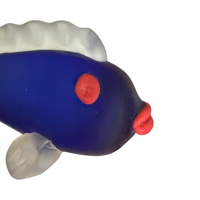 Maytum Studios Signed Cobalt Blue Art Glass Fish Sculpture, 2002 For Sale In West Palm - Image 6 of 11