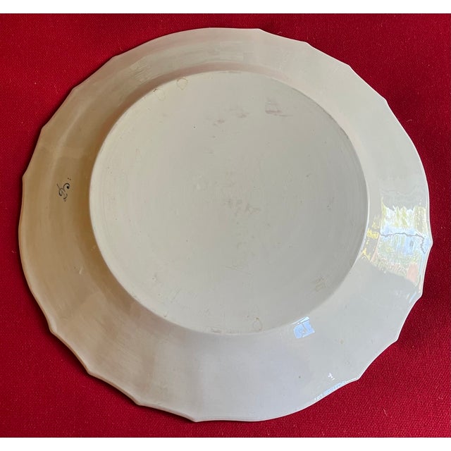 Large Antique 18th Century French Porcelain Round Charger Platter in Chantilly Blue Sprig For Sale - Image 11 of 14