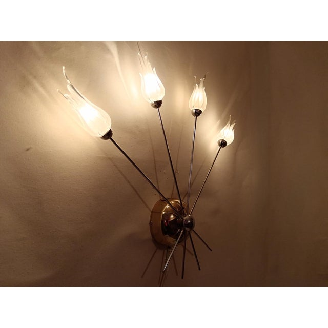 Mid-Century Modern Glass Sconces by Aureliano Toso, 1970s, Set of 2 For Sale - Image 3 of 15