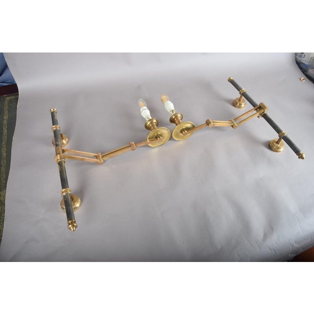 Vintage Brass Swing-Arm Wall Lamps from Maison Jansen, France, 1960s, Set of 2 For Sale - Image 12 of 17