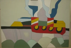 Tugboat Contemporary Serigraph by Ugo Nespolo
