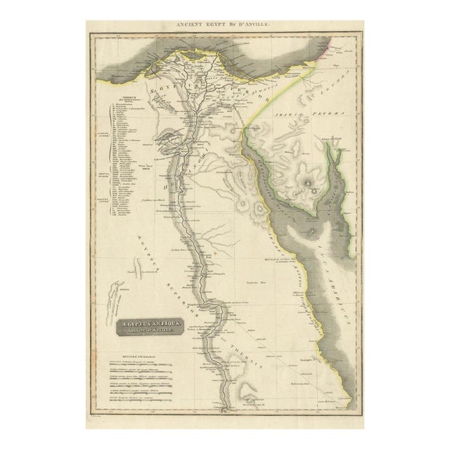 Egypt Nile Valley Map by Danville, 1765 For Sale