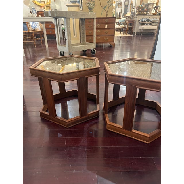 Pair Hexagonal "Domino" Tables by John Keal for Brown Saltman For Sale In Houston - Image 6 of 7