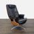 1990s Vintage Heywood-Wakefield Mid Century Modern Black Leather Lounge Chair & Ottoman For Sale - Image 5 of 18