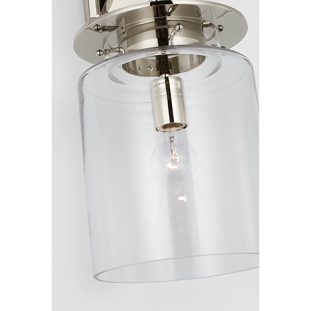 Ray Booth for Visual Comfort Signature Elias 23" Sconce in Polished Nickel with Clear Glass For Sale In Houston - Image 6 of 9