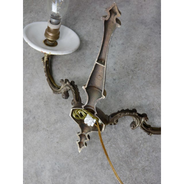 Mid-Century Italian Brass and Ceramic Sconces, Set of 2 For Sale - Image 6 of 13