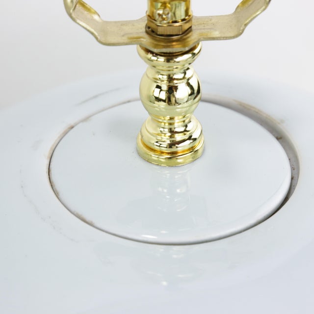 Vintage Blanc De Chine Porcelain Table Lamps Monochrome Round Vases on Wood Bases - a Pair For Sale - Image 12 of 15