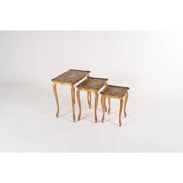 Vintage Italian Florentine Nesting Tables, Set of 3 For Sale - Image 4 of 13