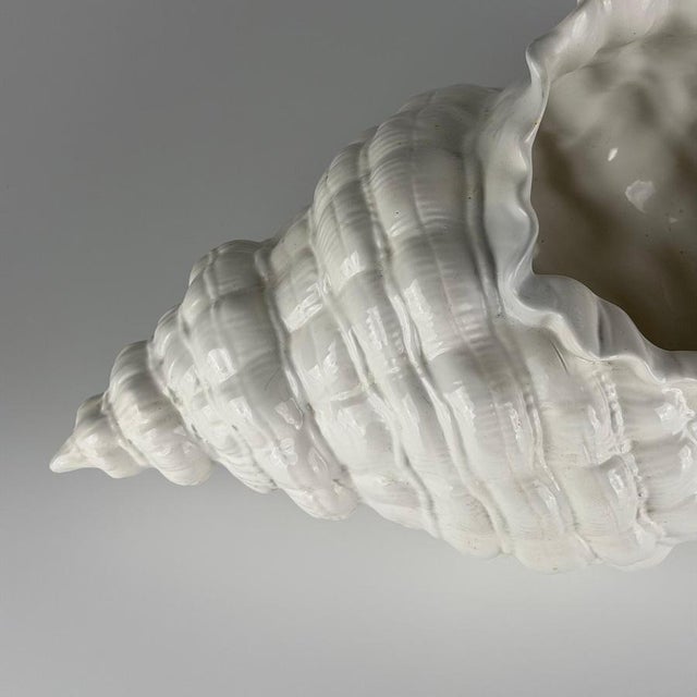 Large White Ceramic Shell Centerpiece by Alberto Smania for Studio Smania, Italy, 1970s For Sale - Image 10 of 12