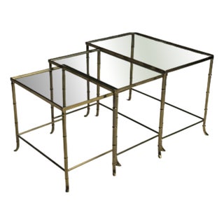 Faux Bamboo Nesting Tables, Set of 3 For Sale