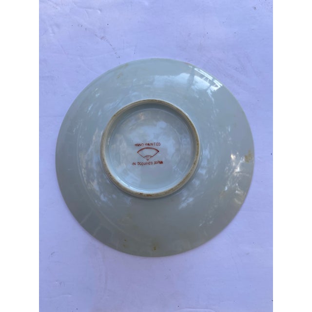 Ceramic Vintage “Occupied Japan” Plate, Yellow With Cherry Blossoms For Sale - Image 7 of 9