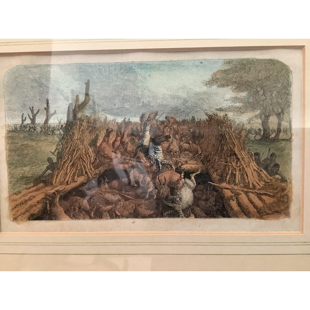 Tribal The Hunt of Wildlife Lithograph For Sale - Image 3 of 6