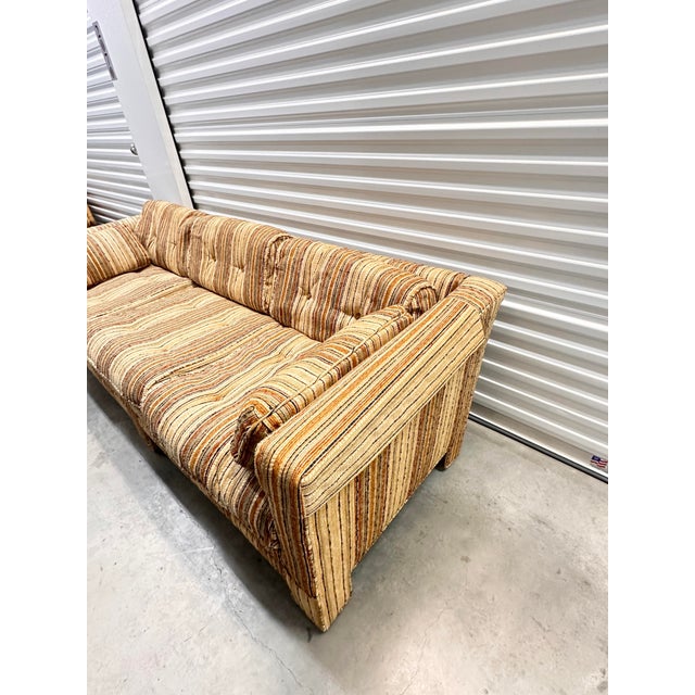 Milo Baughman Vintage Mid-Century Modern Tuxedo Sofa For Sale - Image 4 of 12