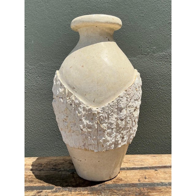 Beige Vintage Tesellated Stone Vase For Sale - Image 8 of 12