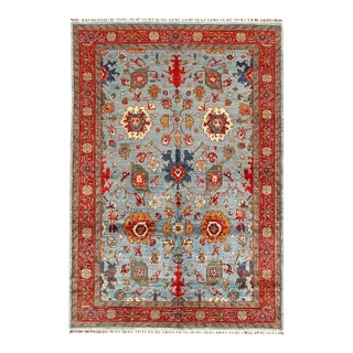Pasargad DC Blue Color Fine Hand Knotted Farahan Rug For Sale