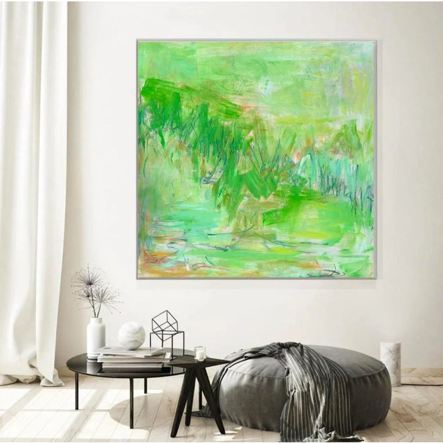 Large "Fresh Air" by Trixie Pitts Abstract Expressionist Landscape Oil Painting For Sale - Image 12 of 12