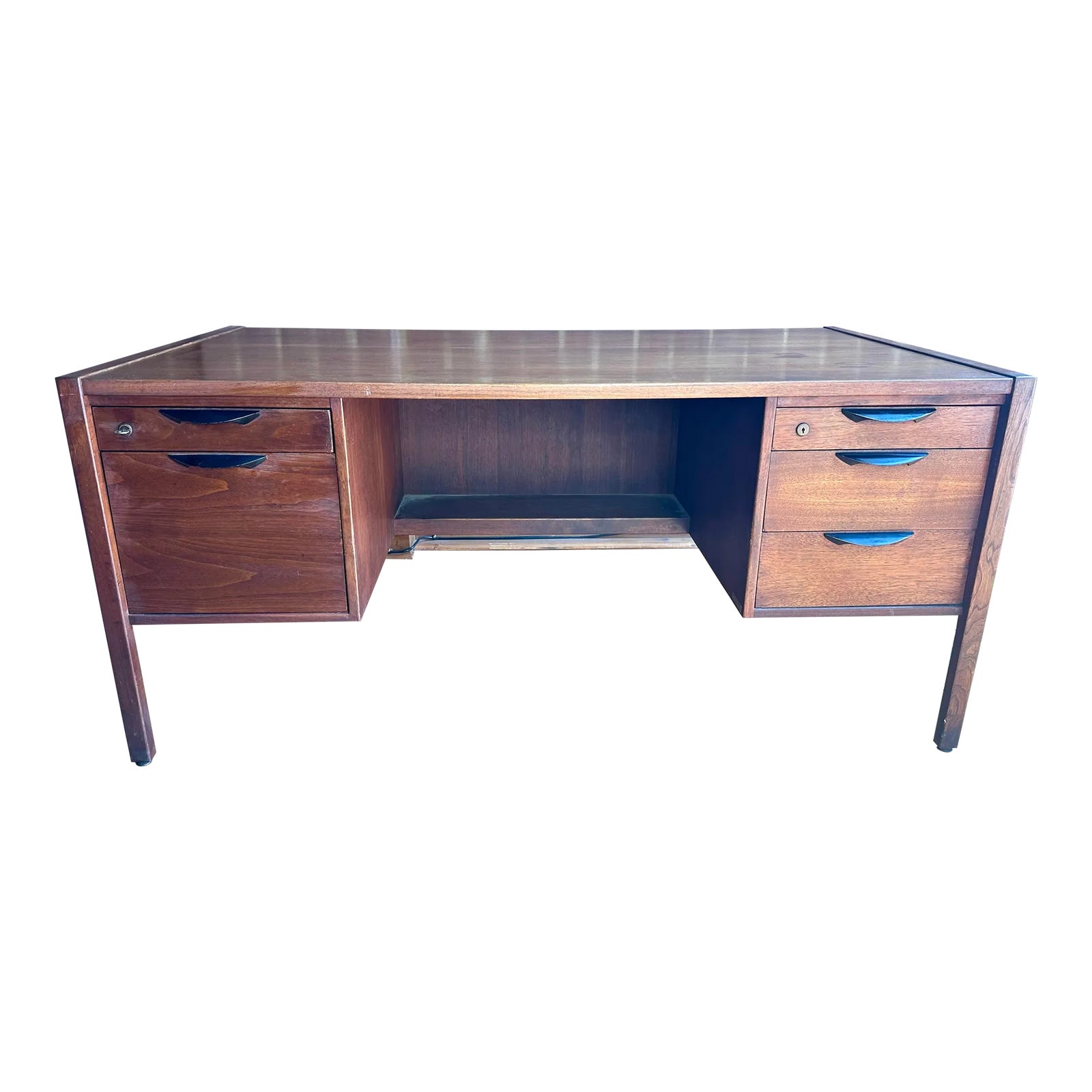 Jens Risom Walnut Executive Desk | Chairish