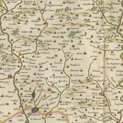 Antique Blaeu Map of Quercy, Cahors and the Perigord Border, 1642 For Sale - Image 6 of 12