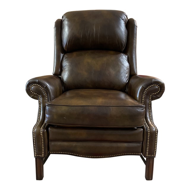Hancock & Moore 1044 Sadler High Leg Recliner Brown Tipped Leather