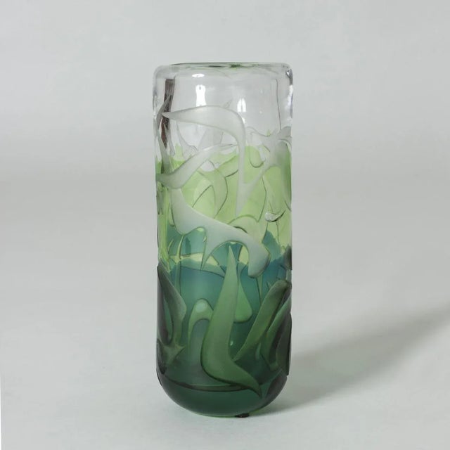 Mid-Century Modern Glass Vase by Vicke Lindstrand for Kosta, 1950s For Sale - Image 3 of 8