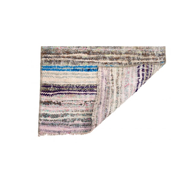 Mid-Century Modern Mini Vintage Decorative Rag Rug - 1`7″ X 2`2″ For Sale - Image 3 of 3
