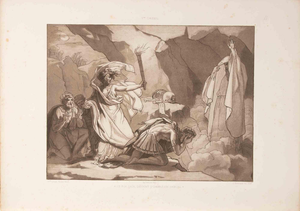 Jules Bertrand Gélibert, King Saul Before the Shade of Samuel, Lithograph, 1855