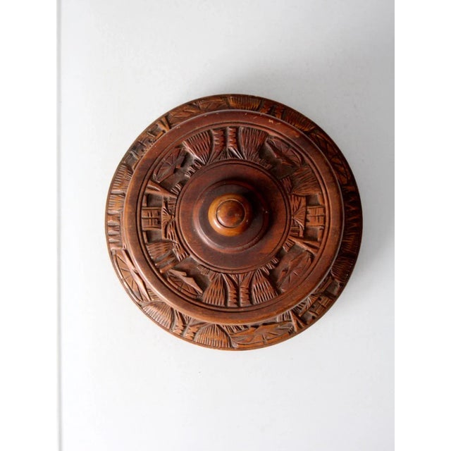 Vintage Carved Wood Cake Stand For Sale - Image 4 of 10