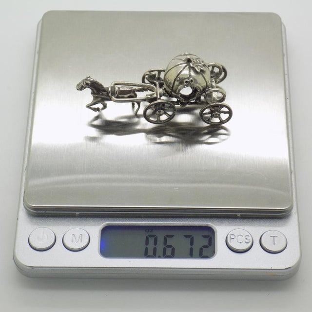 Vintage Italian Handmade Genuine Silver Cinderella Carriage Figurine by Arpa Silversmith, 1970s For Sale - Image 9 of 11