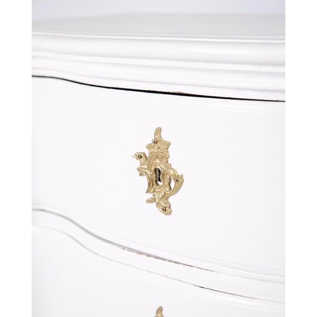 Antique Baroque White Chest of Drawers with Brass Handles, 1760s For Sale - Image 6 of 16