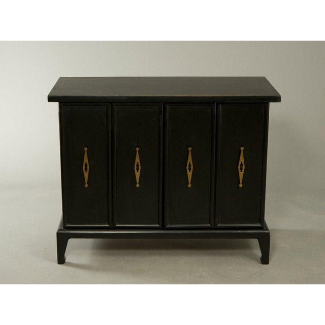 Modern Chinoiserie Asian Black Lacquered Cabinets Set Of 3 Chairish