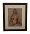 This artwork is a compelling color pencil drawing depicting a seated nude figure. The piece showcases a masterly use of...