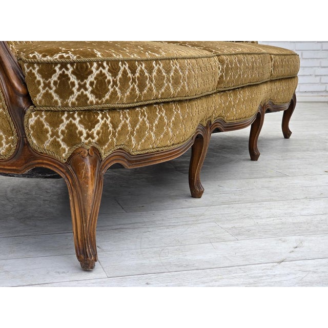 Brown Vintage Danish Three-Seater Sofa in Furniture Velour, 1950s For Sale - Image 8 of 18