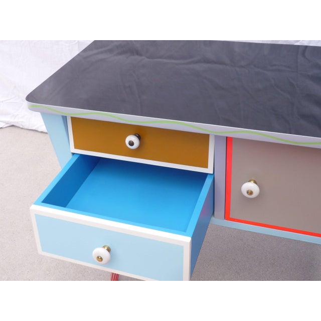 1950s Mini Chest of Drawers 1 Door 2 Drawers For Sale - Image 5 of 9