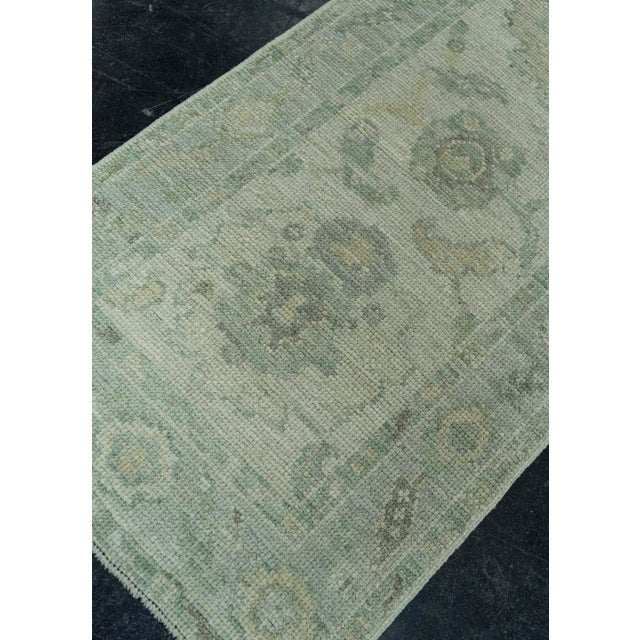 Green Turkish Oushak Rug 2'2" x 10'6" #19323 For Sale - Image 8 of 8