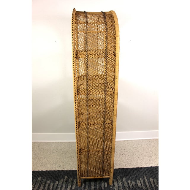 Vintage Boho Chic Wicker Arch Shelf Chairish