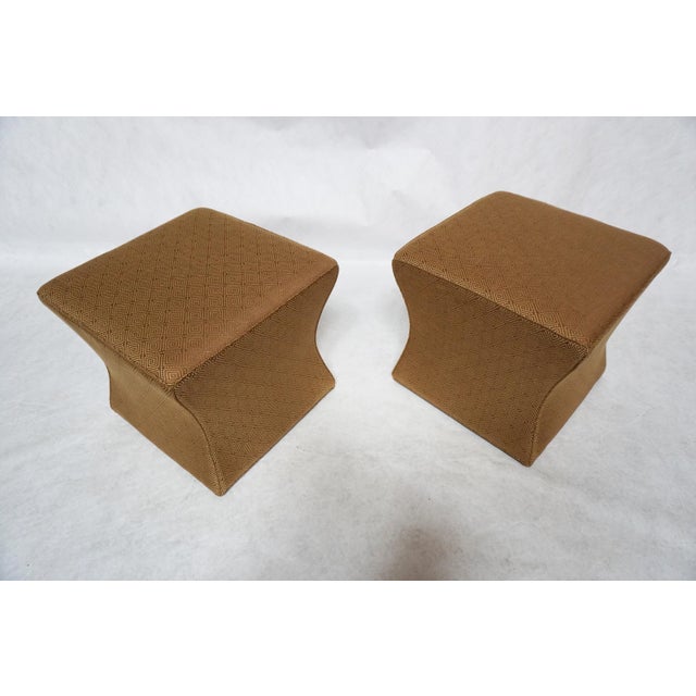 Textile Late 20th Century A Pair of Custom Upholstered Ottomans by Ross For Sale - Image 7 of 12