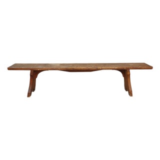 Late 19th Century Rustic French Pine Bench For Sale