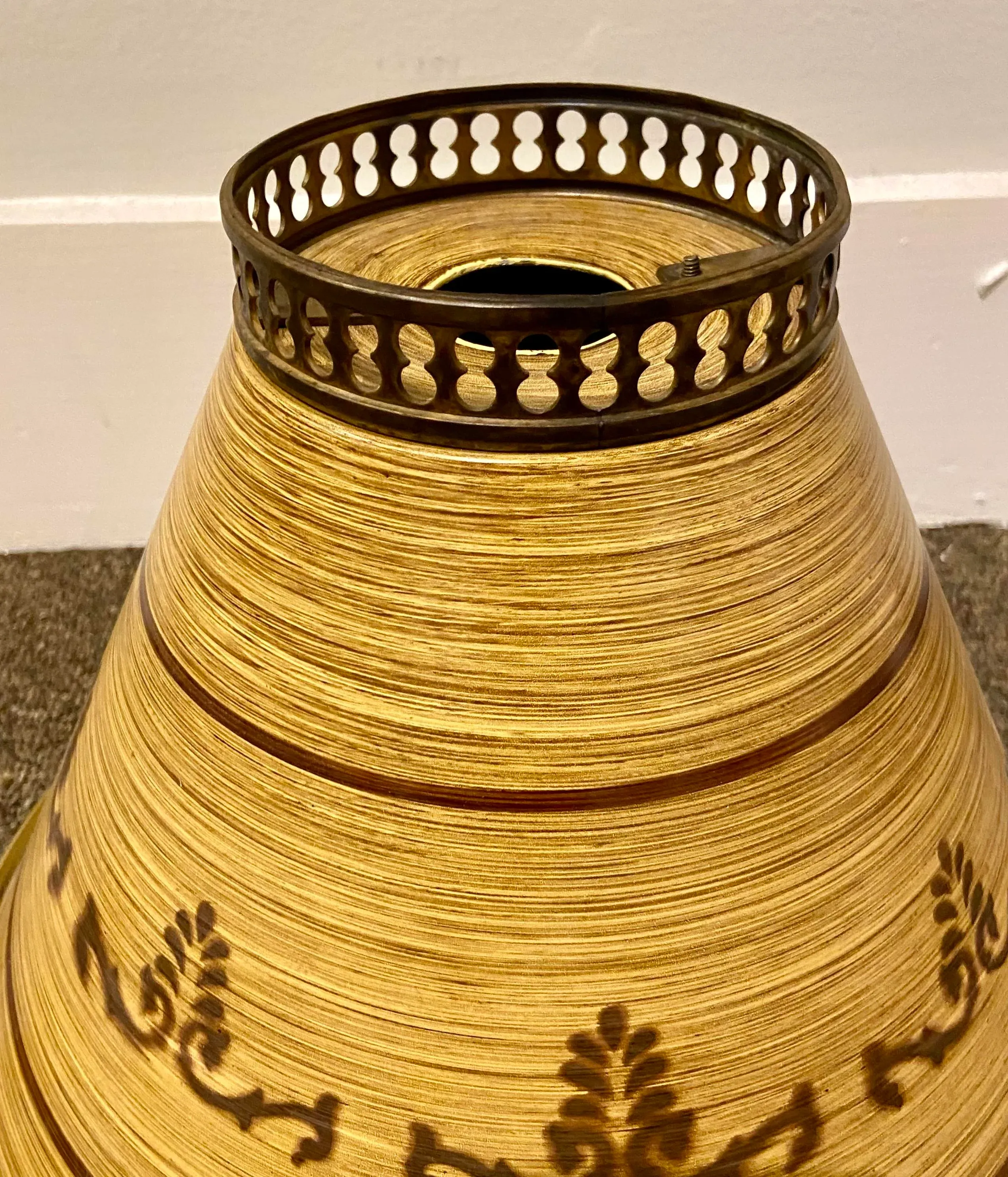 アンティーク雑貨 france vintage aluminum lamp shade vintage-italian-hand-painted-