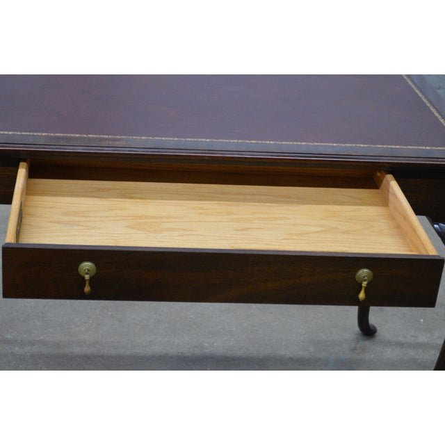Romweber Thornhill House Collection Carleton Varney Norris Wakefield Mahogany Leather Writing Desk For Sale - Image 11 of 17
