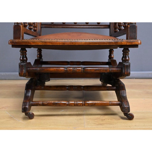 Brown Early 20th Century Mahogany Rocking Chair, England For Sale - Image 8 of 18