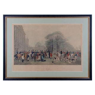 1847 "The Meet at Badminton" English Sporting Engraving Print For Sale