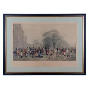 1847 "The Meet at Badminton" English Sporting Engraving Print