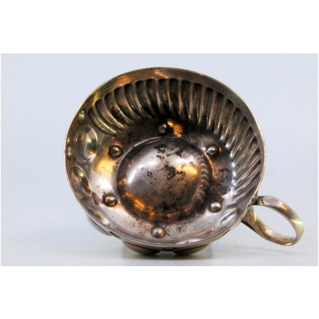 Silver Wine Glass with Domed and Embossed Design For Sale - Image 6 of 7