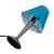 Vintage Blue Glass Table Lamp on Gray Metal Base, Italy For Sale - Image 4 of 8