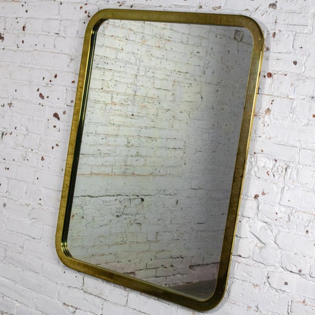 Late 20th Century Modern Wall Mirror by Milo Baughman for Thayer Coggin Brass Lamé Shape Frame For Sale - Image 15 of 18