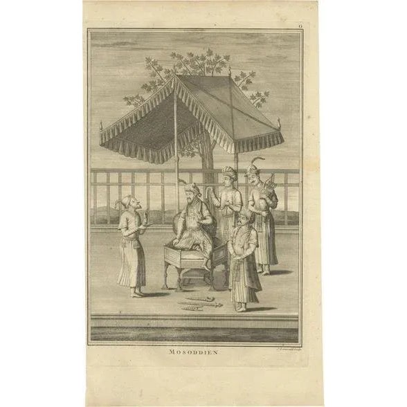 Early 18th Century F. Valentijn, Mughal Empire Figures, 1726, Print For Sale - Image 5 of 5