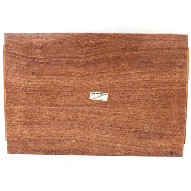 Vintage Inlaid Wood Serving Tray – Handcrafted Marquetry Owl Motif For Sale - Image 10 of 11